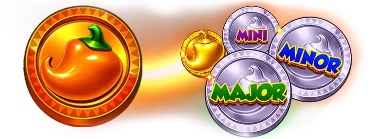 4 Chili Pots mystery jackpot reveal on an orange chili bonus